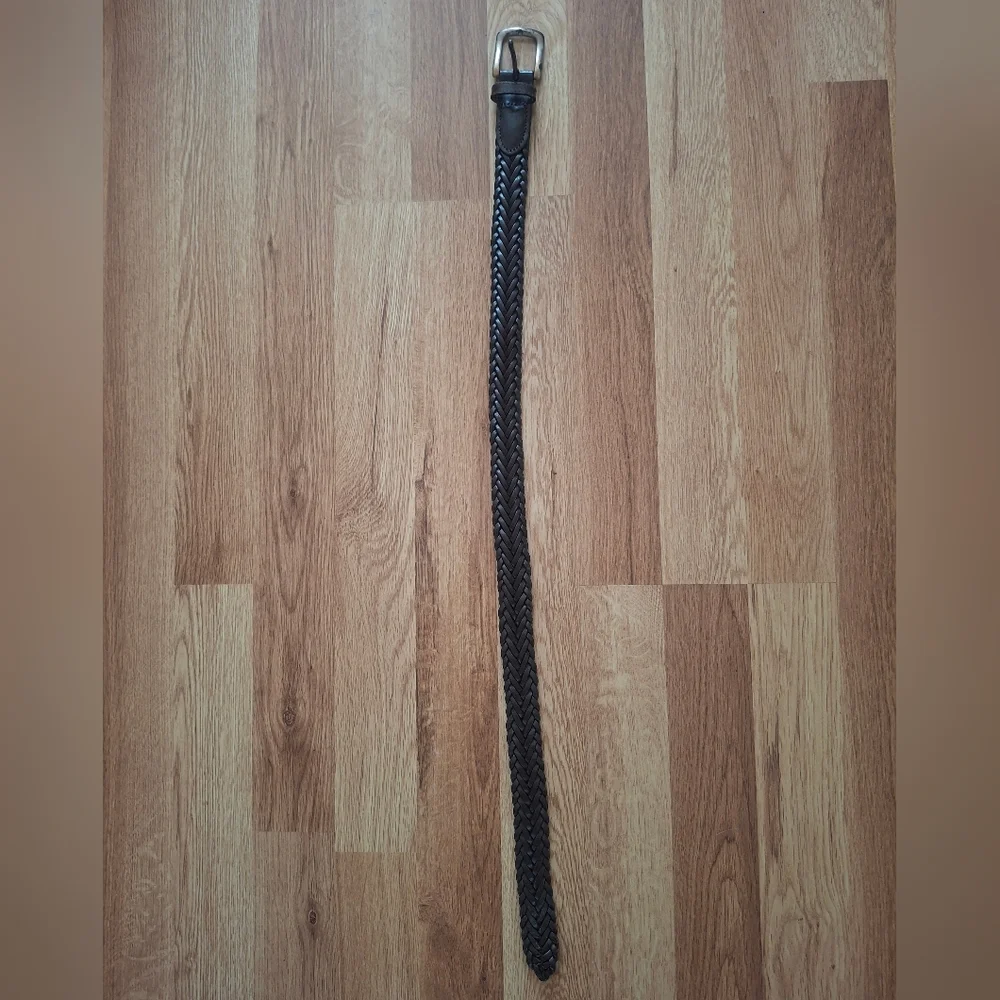 Women's Genuine 100% Leather Vintage Braided Belt - Brown